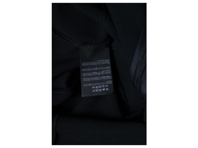 Vestido de painel de renda com acabamento em couro Saint Laurent em preto - vista 8