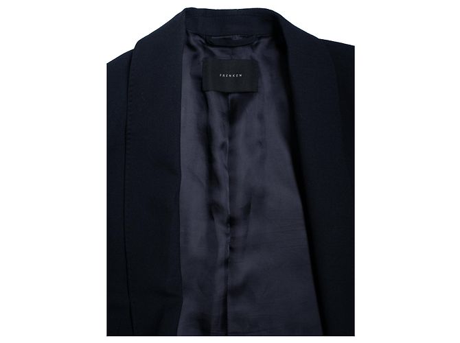 Autre Marque Frenken, Wollblazer mit glänzenden Ärmeln in Blau - Ansicht 5
