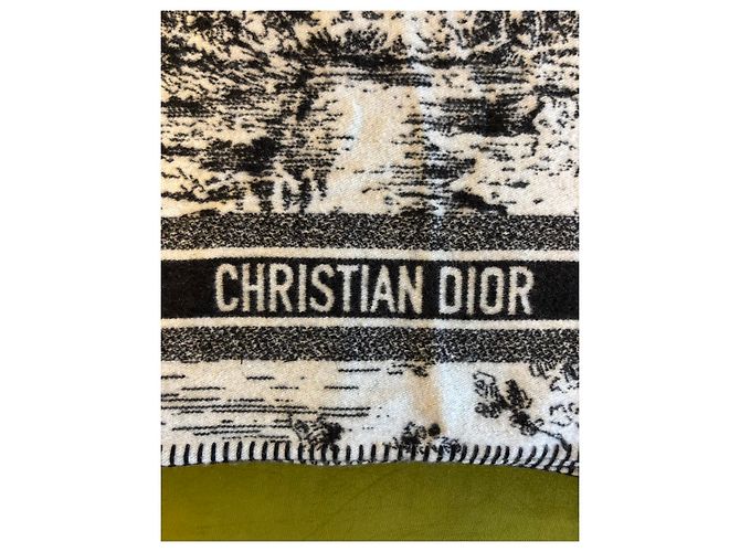 Plaid Christian Dior "Toile de Jouy" Blanc - vue 2