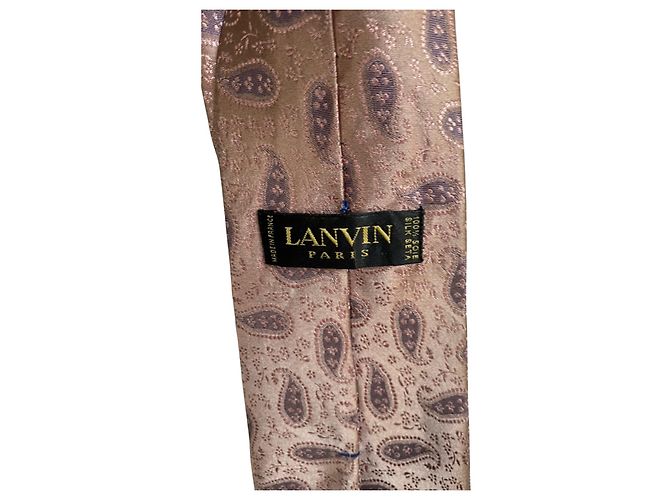 LANVIN Paris Silk Tie – Rose & Mauve Paisley Pattern Pink - view 3