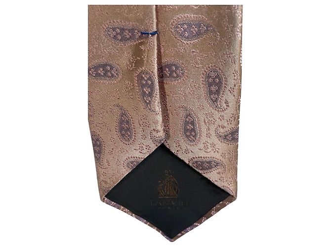 LANVIN Paris Silk Tie – Rose & Mauve Paisley Pattern Pink - view 4