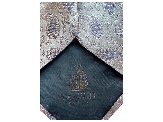 LANVIN Paris Silk Tie – Rose & Mauve Paisley Pattern Pink - view 5