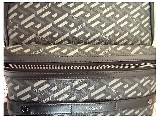 Zaino Versace Medusa in pelle nero e grigio - vista 11