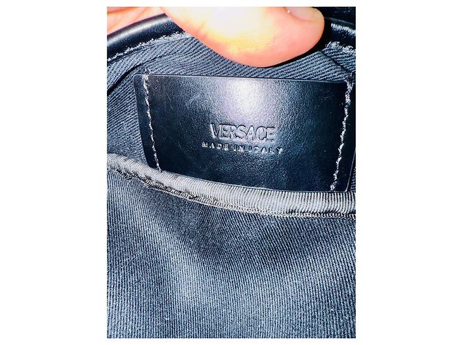 Zaino Versace Medusa in pelle nero e grigio - vista 12