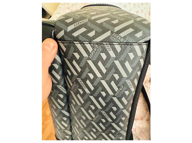 Zaino Versace Medusa in pelle nero e grigio - vista 14