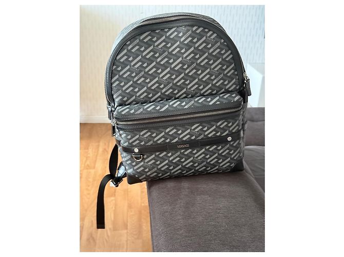 Zaino Versace Medusa in pelle nero e grigio - vista 16