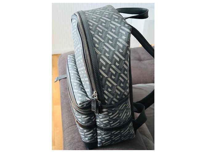 Zaino Versace Medusa in pelle nero e grigio - vista 3