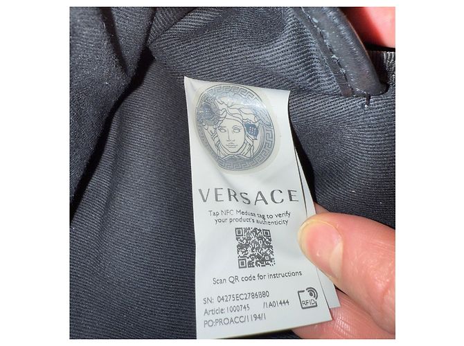 Zaino Versace Medusa in pelle nero e grigio - vista 4