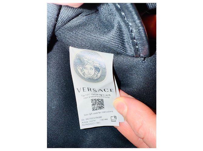 Zaino Versace Medusa in pelle nero e grigio - vista 5