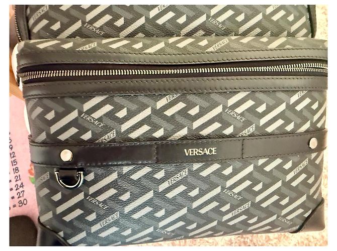Zaino Versace Medusa in pelle nero e grigio - vista 6