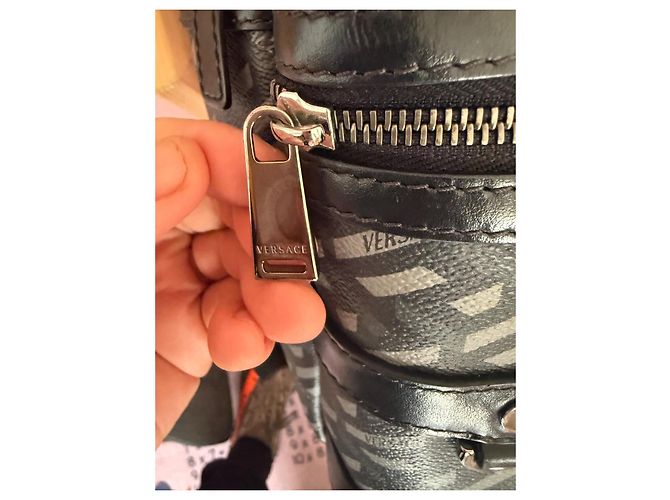 Zaino Versace Medusa in pelle nero e grigio - vista 7