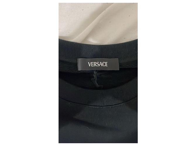 Versace Black Cotton Sweater Men M - view 4