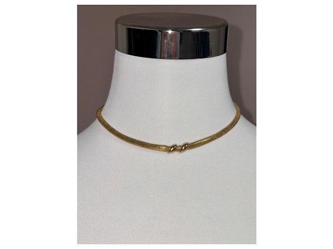 Collana Choker Christian Dior in Metallo Dorato D'oro - vista 2