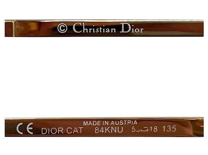 Occhiali da sole senza montatura Christian Dior rosa rosso oro con logo - vista 9