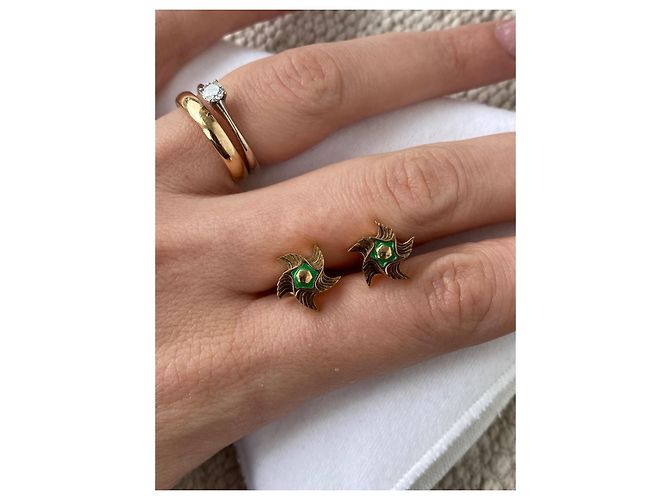 Orecchini Bottega Veneta dorati argento D'oro - vista 4