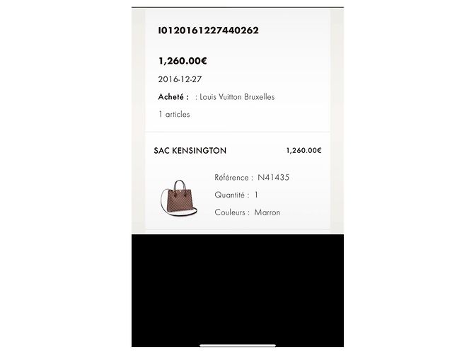 Borsa a mano Louis Vuitton Kensington in pelle marrone - vista 10