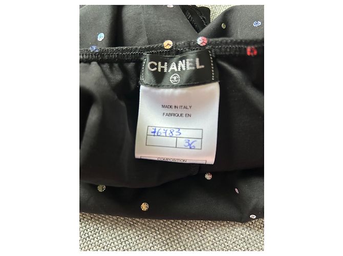 Chanel Shorty Culotte Black CC Pattern Size 36 - view 7