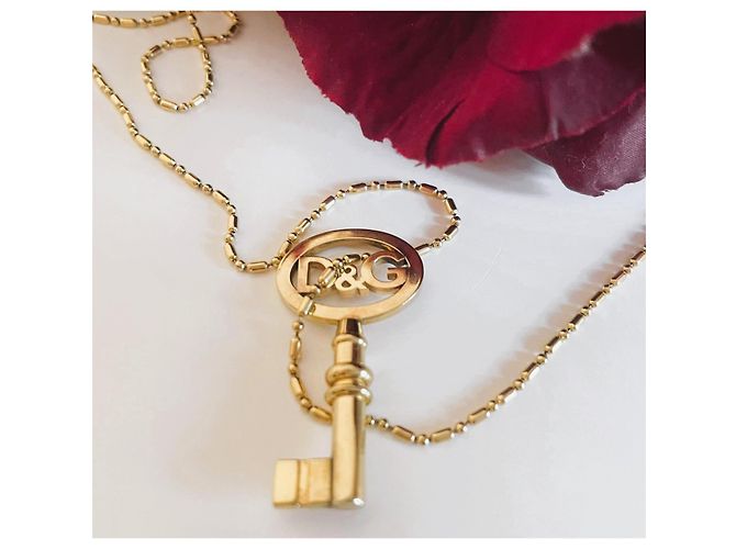Colar DOLCE & GABBANA em aço dourado com chave 'da felicidade' - vista 11