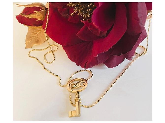 Colar DOLCE & GABBANA em aço dourado com chave 'da felicidade' - vista 7