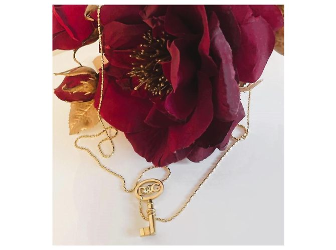 Colar DOLCE & GABBANA em aço dourado com chave 'da felicidade' - vista 9