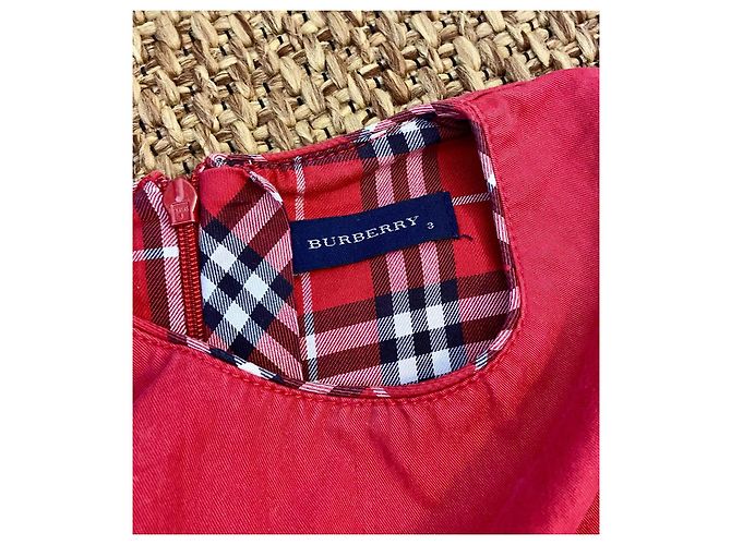 Burberry A-Linien-Kleid für Kinder mit Nova Check Futter Rot Marineblau - Ansicht 2