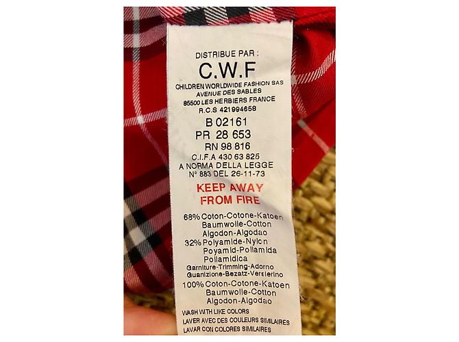 Burberry A-Linien-Kleid für Kinder mit Nova Check Futter Rot Marineblau - Ansicht 5