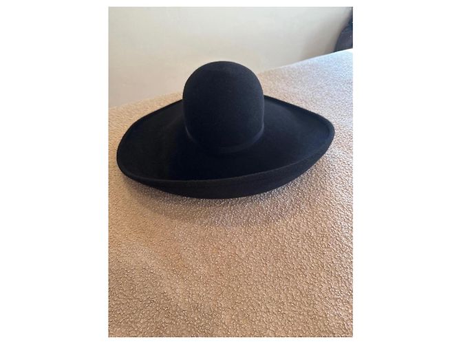 Cappello a tesa larga Chanel in Seta Nero - vista 6