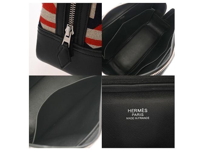 Hermès HERMES Plume 28 Indigo Noir Borsa C Stamp Nero Rosso Beige - vista 10