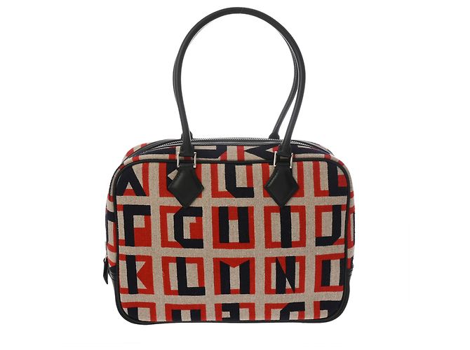 Hermès HERMES Plume 28 Indigo Noir Borsa C Stamp Nero Rosso Beige - vista 2