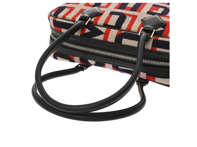 Hermès HERMES Plume 28 Indigo Noir Borsa C Stamp Nero Rosso Beige - vista 4