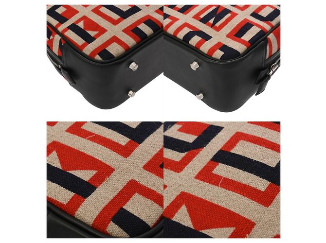 Hermès HERMES Plume 28 Indigo Noir Borsa C Stamp Nero Rosso Beige - vista 9