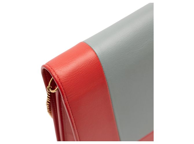 Céline Celine Rotes Lederrahmen-Geldbörse mit Kette - Ansicht 10