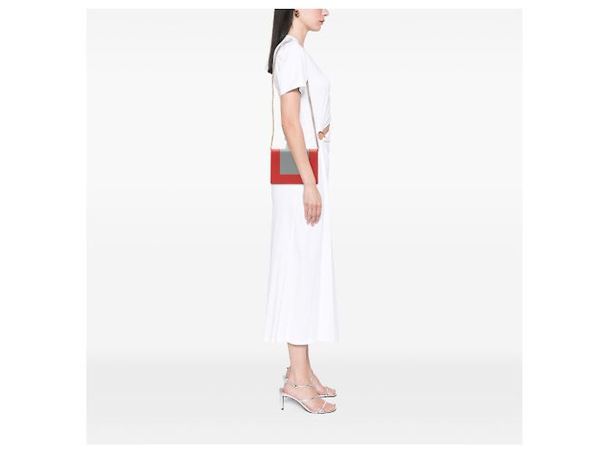 Céline Celine Rotes Lederrahmen-Geldbörse mit Kette - Ansicht 11