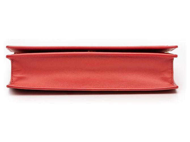 Céline Celine Rotes Lederrahmen-Geldbörse mit Kette - Ansicht 3