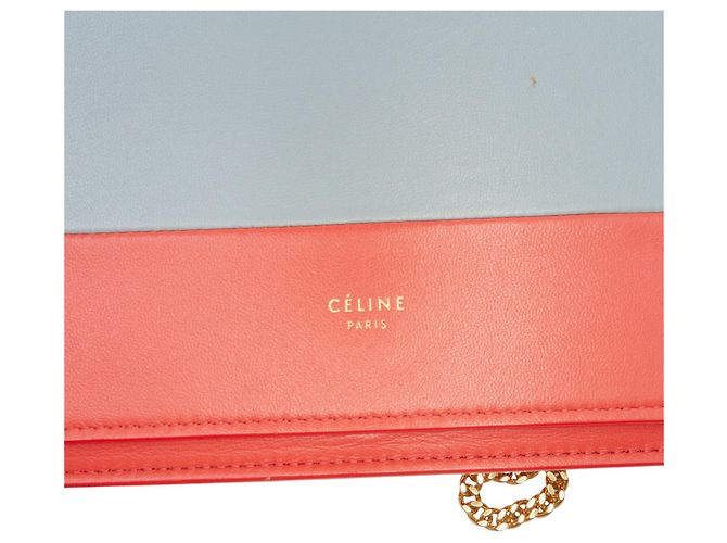 Céline Celine Rotes Lederrahmen-Geldbörse mit Kette - Ansicht 5