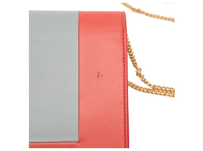 Céline Celine Rotes Lederrahmen-Geldbörse mit Kette - Ansicht 9