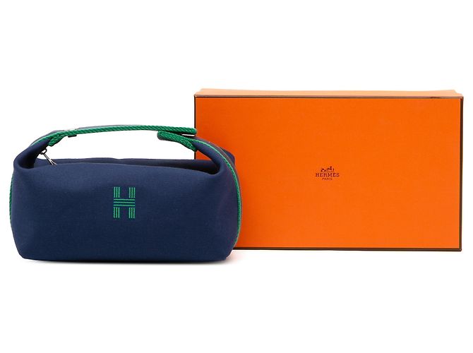 Custodia Bride A Brac Piccola in Tela Blu Hermès Blu scuro - vista 11