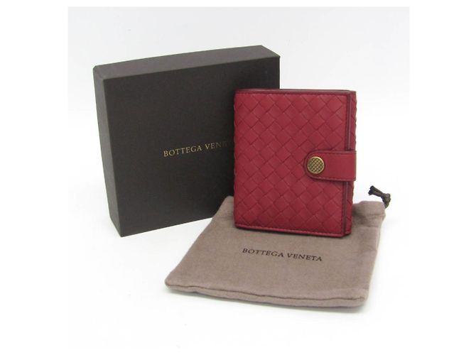 Billetera Compacta Intrecciato Bottega Veneta Roja - vista 2