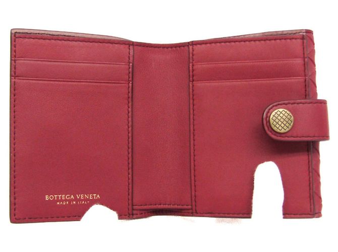 Billetera Compacta Intrecciato Bottega Veneta Roja - vista 4