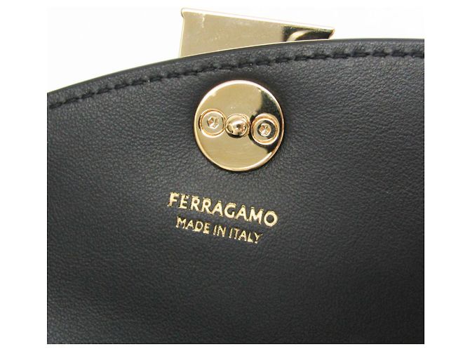 Salvatore Ferragamo Leder Dreifach-Brieftasche Schwarz - Ansicht 11