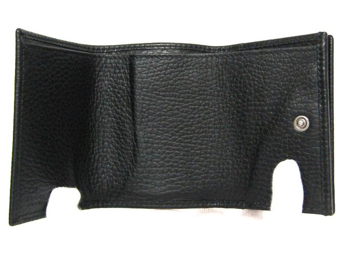 Carteira de couro Gucci Double G 735212 Preto - vista 4
