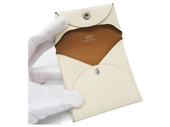 Monedero Hermès Bastia Verso Blanco Beige - vista 4