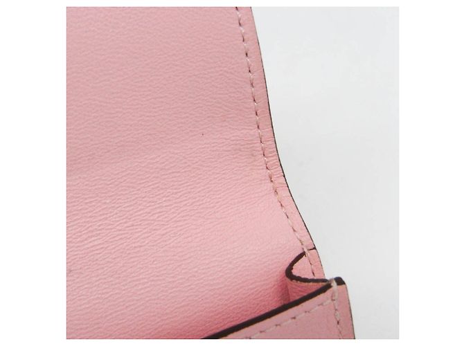 Tarjetero de cuero Swift Dogon de Hermès en rosa - vista 13