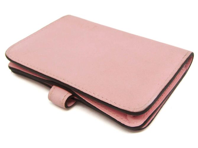 Tarjetero de cuero Swift Dogon de Hermès en rosa - vista 3