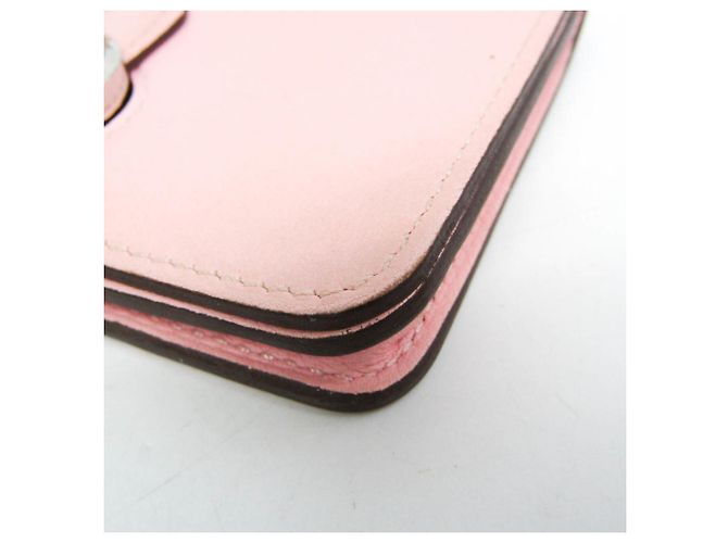 Tarjetero de cuero Swift Dogon de Hermès en rosa - vista 7