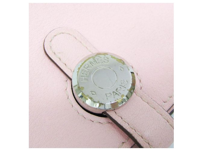 Tarjetero de cuero Swift Dogon de Hermès en rosa - vista 9
