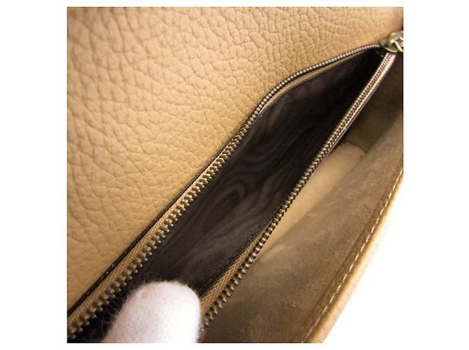 Gucci Interlocking G 746056 Portafoglio in pelle con catena/spalla per donna Marrone chiaro - vista 5