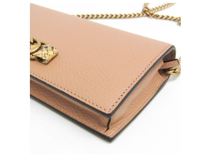 Gucci Interlocking G 746056 Portafoglio in pelle con catena/spalla per donna Marrone chiaro - vista 6