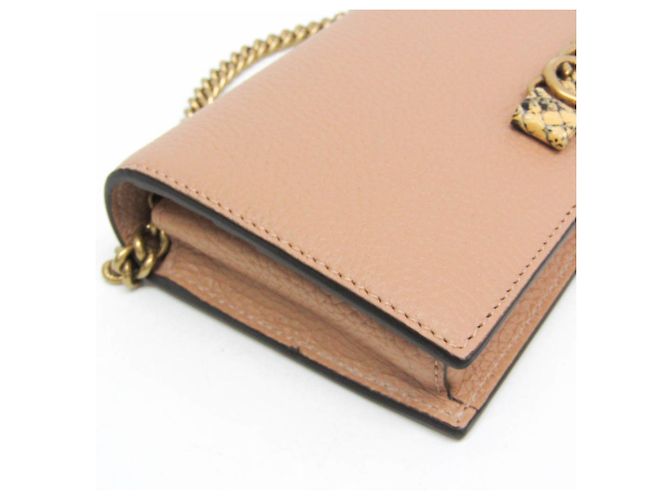 Gucci Interlocking G 746056 Portafoglio in pelle con catena/spalla per donna Marrone chiaro - vista 7