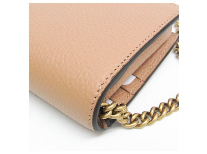 Gucci Interlocking G 746056 Portafoglio in pelle con catena/spalla per donna Marrone chiaro - vista 8